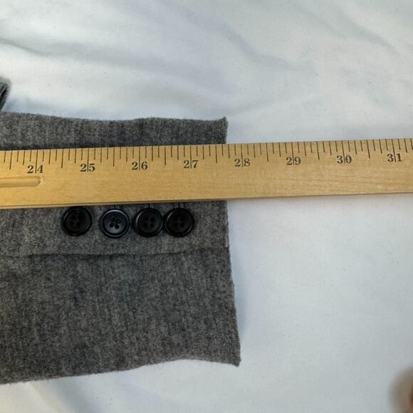 J.Crew Wool 10 Tall M L Benny Double Breasted Blazer Unstructured Gray Unlined - Picture 16 of 16